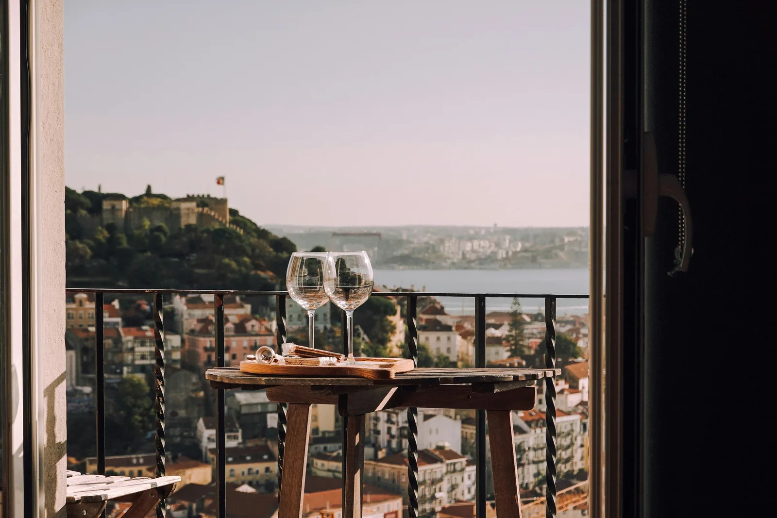 Wine and golden hour views over Europe